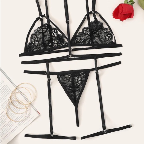 BDSM Lace Harness Garter Lingerie Pure Romance - Picture 1 of 5